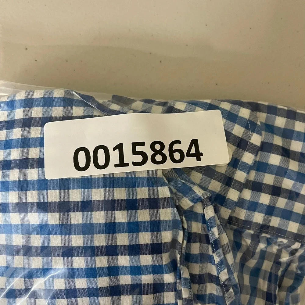J.Crew Mens‎ Slim Fit Gingham Button Down Shirt Blue White Size S